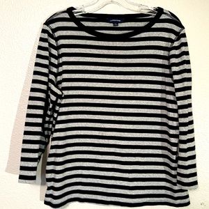 Women’s Land End Large 3/4 Sleeve Striped Shirt